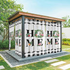Summer Outdoor Curtains for Patio Leaves Garland Plumeria Wood Buffalo Plaid Waterproof Outside Curtains with Grommet Top Weatherproof Curtain for Cabana Pergola Gazebo, 1 Panel, 54" W x 95" L