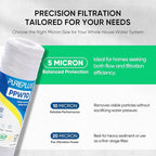PUREPLUS 5 Micron 10"x2.5" Whole House String Wound Sediment Filter for Well Water, Replacement Cartridge for Universal 10 inch RO System, WP-5, Aqua-Pure AP110, CFS110, Culligan P5, WFPFC4002, 6Pack