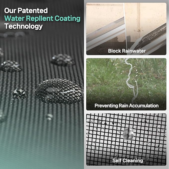 Premium Window Screen Replacement DIY KIT 39" 51" Blocks Rain, Pet Scratch, Pollen, Fine Dust 99%, 30Mesh Durable New Material, DIY Tools Included (51in X 190in-Magnet KIT)