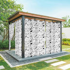 Cartoon Space Outdoor Curtains for Patio Rockets Astronauts Planets Black Waterproof Outside Curtains with Grommet Top Weatherproof Curtain for Cabana Pergola Gazebo, 1 Panel, 54" W x 95" L