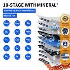 WINGSOL Integrated Reverse Osmosis Water Filter, NSF/ANSI 42/53/58, Dual Outlet 10-Stage Under Sink RO Filtration System for 0 TDS & pH+ Alkaline Remineralization Water, No Electricity Needed