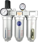 3/4" NPT SUPER DUTY Industrial Grade Filter Regulator Coalescing Desiccant Dryer System For Compressed Air Lines, Metal Bowls, Great For Paint Spray And Plasma Cutter (MANUAL DRAIN)