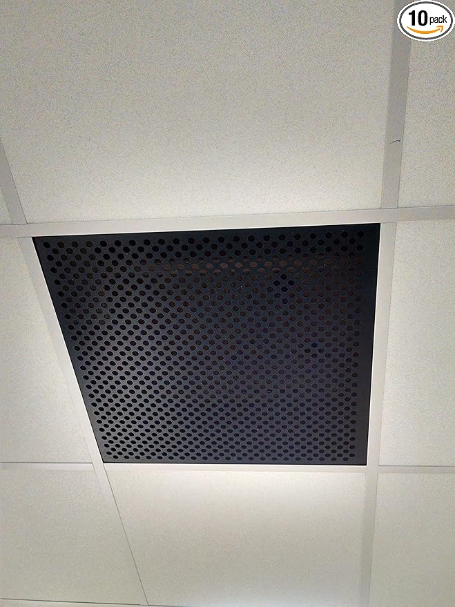 2'x2' Black Plastic Perforated Tile, 10 Pack, with 1/2" Holes
