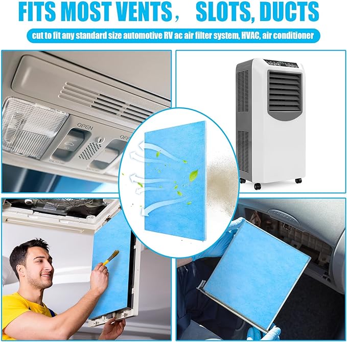 Frienda 20 x 91 Inch Merv 6 Reusable Air Vent Filter Cut to Size Electrostatic Floor Vent Filter Washable Replacement Compatible with Most Air Conditioning Furnace HVAC