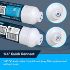 SpiroPure Inline Filter NSF Coconut Shell Granular Carbon Water Filter with 1/4" Quick-Connect, 2" x 10" (1 Pack)