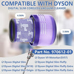 3 Packs V9 Filter Replacement Compatible with Dyson V9(SV57)、Digital Slim(SV57、SV18) Cordless Vacuum, Part No.970612-01 for Dyson Digital Slim Filter