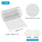 PATIKIL 40" L x 10" W Woven Wire Mesh, 6 Mesh 304 Stainless Steel Air Vent Filter Screen with Gloves for Window Security Vent Cover Filtration Animals Fence