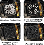 8Pcs 40mm Cooling Fan Filter, Plastic Dustproof Mesh Cover for PC Computer Case, Effective Dust Protection, Easy Installation, Reusable Filter Grill Black