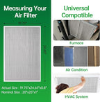 20x25x1 Air Filter Electrostatic Filter Reusable Washable HVAC AC Furnace Filter,MERV 8,Lasts a Lifetime, Healthier Home or Office(Actual Size:19.75x24.65x0.8 Inch)