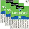 Nordic Pure 18x24x1 (Actual Size: 17 1/2 x 23 1/2 x 3/4) Pleated Air Filters MERV 13 Plus Carbon 3 Pack