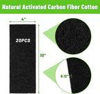UCand 20Pack Activated Carbon Air Vent Filters for Home, 4"x10" Floor Vents Filters, Floor Registers Filters,20 Pcs Charcoal Vent Filter