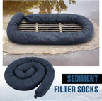 4 Pcs Sediment Filter Erosion Control Blanket Silt Fence Sock with Stuffers Drain Stormwater Sediment Filter for Erosion Control and Storm Drain Protection (Black)