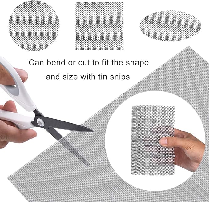 Stainless Steel Woven Wire Mesh, 60 Mesh 304 Stainless Steel Woven Wire Mesh, Durable Rodent Mesh Garden Insect Screen Great for Vent, Filter, Airbrick