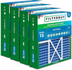 Filterbuy 22x24x5 Air Filter MERV 13 Optimal Smoke & Allergy Defense (4-Pack), Electrostatic Pleated HVAC AC Furnace Filters for Amana, Goodman, and Five Seasons (Actual Size: 22.06 x 23.94 x 5.25)