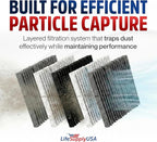 Premium Cabin Air Filter Replacement CP134 (CF10134) with Activated Carbon Washable/Reusable Compatible with Honda & Acura Vehicles by LifeSupplyUSA