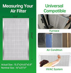 16x25x1 Air Filter Electrostatic Filter Reusable Washable HVAC AC Furnace Filter,MERV 8,Lasts a Lifetime, Healthier Home or Office(Actual Size:15.5x24.65x0.8 Inch)