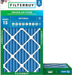 Filterbuy 10x20x2 Air Filter MERV 13 Optimal Smoke & Allergy Defense (2-Pack), Electrostatic Pleated HVAC AC Furnace Filters Replacement, Made in USA (Actual Size: 9.50 x 19.50 x 1.75)