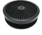 X-AVION Full Flow Round 9''X2'' Air Filter Assembly Kit Black Washable and Resuable Air Cleaner with Mounting Stud & Wing Nut Kit Air Cleaner for 4 Barrel Carburetor V8 Chevy Fοrd