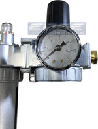 Three Stage Air Drying System - Air Particulate Filter, 0.01 Micron Coalescing Filter & Air Pressure Regulator Modular Combo Semi Automatic Drain, Poly Bowl (3/8" NPT)