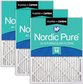 Nordic Pure 14x30x1 (Actual Size: 13 15/16 x 29 15/16 x 3/4) Pleated Air Filters MERV 14 Plus Carbon 3 Pack