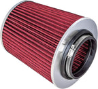 Mortar Aftermarket Auto Air Filter Replacement - Car Enthusiast Class Universal Cold Air Intake Gulps in More Air for More Engine Power & Passionate Induction Sound, 2.75 In, Red