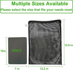 10 Pcs 12.2" x 15.9" Filter Media Bags, Extra Large Fish Tank Media Mesh Filters Bags for Activated Carbon, Ceramic Rings, Aquarium Mesh Reusable Bags with Zipper, Black.