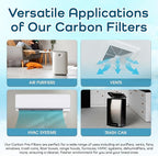 Breathe Naturally "R" Replacement Filters Compatible with Honeywell Air Purifier HPA300 or HRF-R3 Series - Activated Carbon Prefilter - Made in USA - 14"x17.2"x0.2" (Pack of 6 Carbon Prefilters)