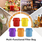 5 Gallon Filter Bag, 5 Pack Mesh Filter Bags with Handle 25-220 Micron Bags for Hydroponics, Brewing, Gardening, Reusable Straining Bag with Filter Screen and Storage Pouch