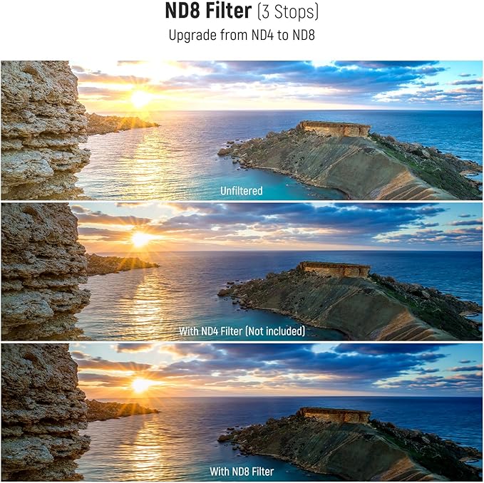 NEEWER 58mm UV/CPL/ND Lens Filter Kit, UV Protection + Circular Polarizing + Neutral Density (ND8) Camera Lens Filter Set with Multicoated Optical Glass, Slim Frame & Upgraded Foldable Storage Case