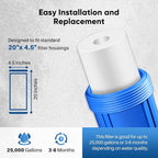 PUREPLUS 1 Micron 20" x 4.5" Whole House Sediment Home Water Filter Replacement Cartridge, Compatible with DGD-2501-20, AP810-2, P1-20BB, FP25B, FPMB-BB1-20, SDC-45-2001, 2 Pack