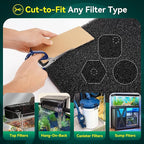 Borlech Aquarium Bio Filter Sponge Pad - Cut-to-Size Aquarium Filter Media for Fish Tank, Pond, Sump - Mechanical & Biological Filtration (18.5"x18.5"x0.8", 35PPI, 1 Pack)