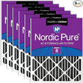 Nordic Pure 20x25x4 (Actual Size: 19 1/2 x 24 1/2 x 3 5/8) Pleated Plus Carbon Air Filters MERV 8 6 Pack