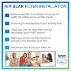 16x25x3 Air Filter MERV 11 (3-Pack) TRION Air Bear Pleated HVAC Air Filter Replacement (Actual Size: 15.75 x 24.25 x 3.0625 Inches)