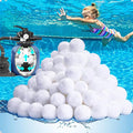 QwayHome 3.1 lbs Pool Filter Balls, Reusable Filter Sand Balls for Above Ground Pool Sand Pump, Pool Filter Sand Alternative, Eco-Friendly Fiber Filter Balls, Replace 110 lbs Filter Sand, White