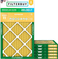 Filterbuy 20x30x1 Air Filter MERV 11 Superior Pet & Allergy Defense (6-Pack), Electrostatic Pleated HVAC AC Furnace Filters Replacement, Made in USA (Actual Size: 19.63 x 29.63 x 0.75)