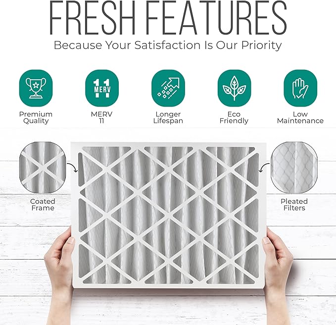 Furnace Filters 16x25x4 - HVAC Air Filter Replacement FC100A1029 Merv 11 with Homequip Easy Disposal Bag (4 Pack)