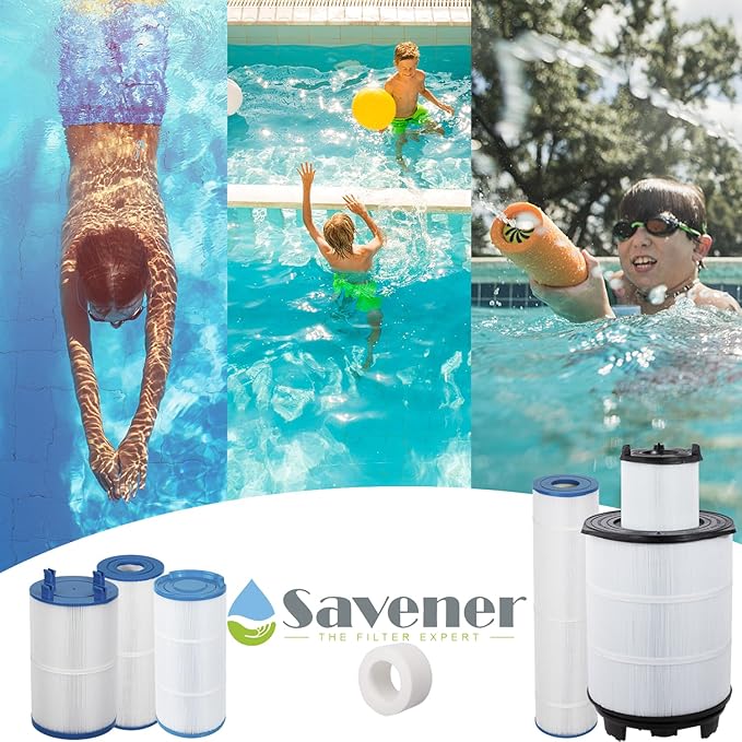 Savener® 27002-0150S Pool Filter Cartridges, Replaces Sta-Rite 27002-0150S Pool and Spa D.E. Filter, Compatible with Sta-Rite PLM150 and System 2 Modular Media, with Air Bleed Assembly, 150 Sq. Ft