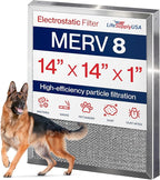 14x14x1 Electrostatic Air Filter, MERV 8, Washable, Reusable Furnace AC/HVAC Filter, Energy Saving, Easy to Clean, Long-Lasting by LifeSupplyUSA