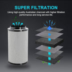 iPower 4" Air Carbon Filter for Inline Duct Fan, Intake and Exhaust Fans, with Premium Australia Virgin Charcoal, Black