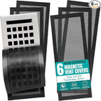 Efforest Floor Vent Covers Magnetic - 6 Pack Air Vent Filters Mesh Screen Dust Filter Vent Register Deflectors for Home HVAC AC Grilles & RV Vents - Strong Hold Washable (5.5x12 inch)