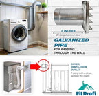(5 Inch) Wall Vent Cover with Metal Mesh Screen,Exterior Hood Vent for House,Extended air Pipe.