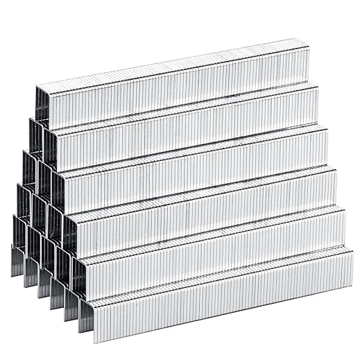meite T-50 Staples, 9/16 Inch Heavy Duty Staples for Staple Gun, Galvanized 20 Gauge 3/8 Inch Crown Staple for Upholstery, Construction, Furniture (5 Boxes)