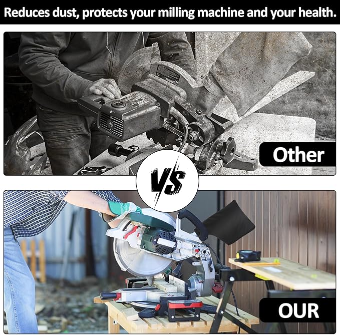 2 PCS Miter Saw Dust Collection Bags, Ymapinc Dust Collector Bags with Zipper and Wired, Adjustable Stand Table Saw Accessories for 225 Model Belt Sander Edge Planer Diagonal Saw