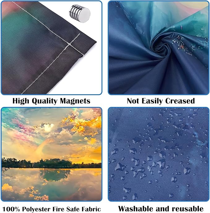 4 Pcs Fluorescent Light Covers - Classroom, Office 4 x 2 Feet Flame Retardant Magnetic Covers for Ceiling Lights Filters (Auspiciousness Clouds)