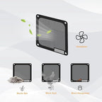 120mm Dust Filter PC for Computer Cooler Fan/PSU/Routers PVC 50 Mesh, Computer Fan Filter Grills Magnetic with Screws Dustproof Case Cover (PVC V4.0, 120 * 120mm, 2pcs, Black)