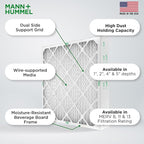 Mann+Hummel 20x25x4 MERV 8 Pleated HVAC AC Furnace Air Filters. 2 Pack. (Exact Size: 19.5 x 24.5 x 3.75 Inches)