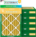 Filterbuy 12x24x4 Air Filter MERV 11 Superior Pet & Allergy Defense (6-Pack), Electrostatic Pleated HVAC AC Furnace Filters Replacement, Made in USA (Actual Size: 11.50 x 23.38 x 3.63)