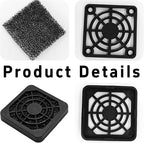 8Pcs 40mm Cooling Fan Filter, Plastic Dustproof Mesh Cover for PC Computer Case, Effective Dust Protection, Easy Installation, Reusable Filter Grill Black