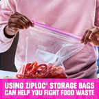 Ziploc Gallon Food Storage Bags, Stay Open Design with Stand-Up Bottom, Easy to Fill, 42 Count (Packaging May Vary)