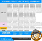 W10169961A Range Hood Filter Replacement, Fits Whirlpool, Ikea, Kitchen Aid, Jenn Air, 5-Layer Aluminum Mesh Hood Grease Filter 10.5x12 Inch, Aluminum Range Hood Vent Filters, 2PCS